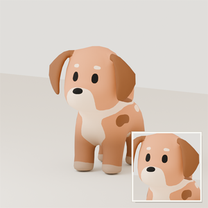 Stylized Dog 3D Model | Blender | スタイライズド・犬3Dモデル