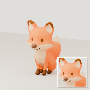 Stylized Fox 3D Model | Blender | スタイライズド・キツネ3Dモデル
