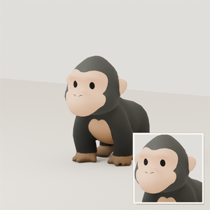 Stylized Gorilla 3D Model | Blender | スタイライズド・ゴリラ3Dモデル