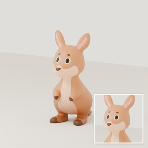Stylized Kangaroo 3D Model | Blender | スタイライズド・カンガルー3Dモデル