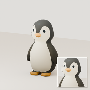 Stylized Penguin 3D Model | Blender | スタイライズド・ペンギン3Dモデル