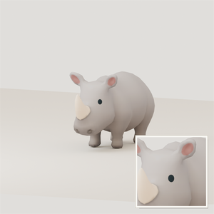 Stylized Rhino 3D Model | Blender | スタイライズド・サイ3Dモデル