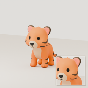 Stylized Tiger 3D Model | Blender | スタイライズド・トラ3Dモデル