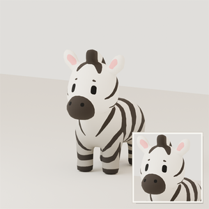 Stylized Zebra 3D Model | Blender | スタイライズド・シマウマ3Dモデル