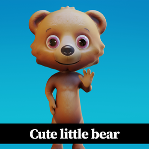 Cute Anthropomorphic Bear - Rigged 3D Model | かわいいクマ獣人3Dモデル