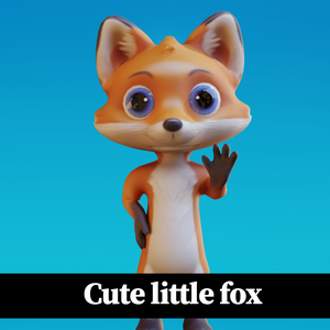 Cute Anthropomorphic Fox - Rigged 3D Model | かわいいキツネ獣人3Dモデル