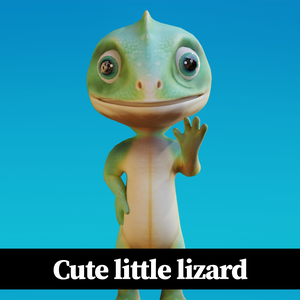 Cute Anthropomorphic Lizard - Rigged 3D Model | かわいいトカゲ獣人3Dモデル