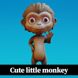 Cute Anthropomorphic Monkey - Rigged 3D Model | かわいいサル獣人3Dモデル