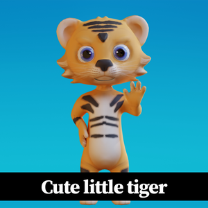 Cute Anthropomorphic Tiger - Rigged 3D Model | かわいいトラ獣人3Dモデル