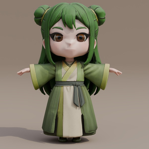 Stylized Chibi Girl - Rigged 3D Character | スタイライズドちび少女・リグ付き3Dモデル