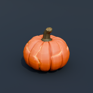 Stylized Low-Poly Cracked Glowing Pumpkin | Blender | ハロウィン3Dモデル