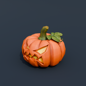 Stylized Low-Poly Angry Jack-o'-Lantern | Blender | ハロウィン3Dモデル
