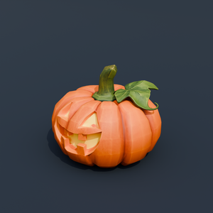 Stylized Low-Poly Happy Jack-o'-Lantern | Blender | ハロウィン3Dモデル