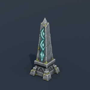 Stylized Low-Poly Runic Obelisk | Blender | ハロウィン3Dモデル