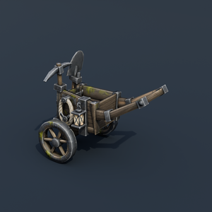 Stylized Low-Poly Gravekeeper Tool Cart | Blender | ハロウィン3Dモデル