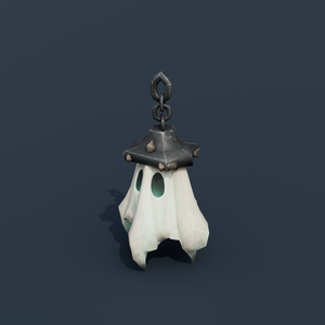 Stylized Low-Poly Ghost Lantern | Blender | ハロウィン3Dモデル