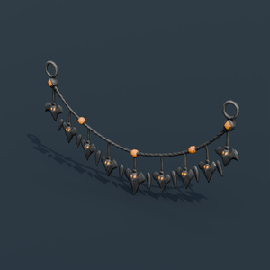 Stylized Low-Poly Bat Garland | Blender | ハロウィン3Dモデル