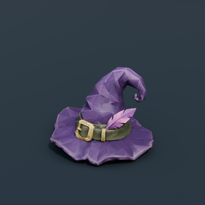 Stylized Low-Poly Witch Hat | Blender | ハロウィン3Dモデル