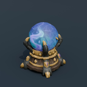 Stylized Low-Poly Crystal Ball | Blender | ハロウィン3Dモデル
