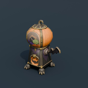 Stylized Low-Poly Haunted Candy Dispenser | Blender | ハロウィン3Dモデル