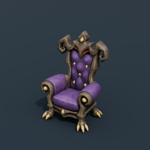 Stylized Low-Poly Possessed Velvet Armchair | Blender | ハロウィン3Dモデル