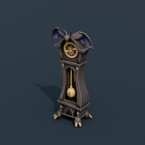 Stylized Low-Poly Haunted Grandfather Clock | Blender | ハロウィン3Dモデル