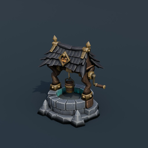 Stylized Low-Poly Haunted Well | Blender | ハロウィン3Dモデル