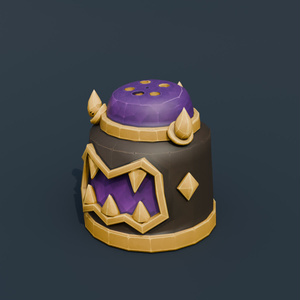 Stylized Low-Poly Monster Salt Shaker | Blender | ハロウィン3Dモデル