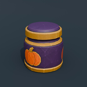 Stylized Low-Poly Pumpkin Spice Jar | Blender | ハロウィン3Dモデル