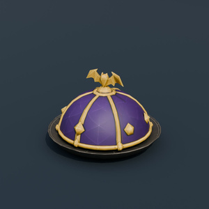 Stylized Low-Poly Bat-Knob Serving Cloche | Blender | ハロウィン3Dモデル