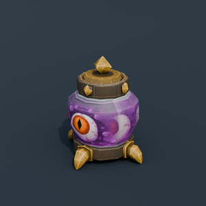 Stylized Low-Poly Eyeball Specimen Jar | Blender | ハロウィン3Dモデル
