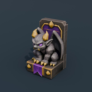 Stylized Low-Poly Gargoyle Bookend | Blender | ハロウィン3Dモデル