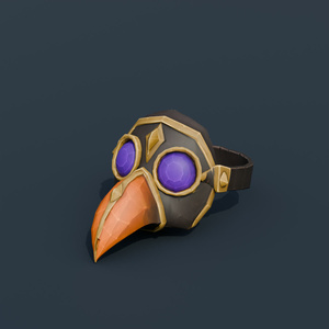 Stylized Low-Poly Raven-Beak Plague Mask | Blender | ハロウィン3Dモデル