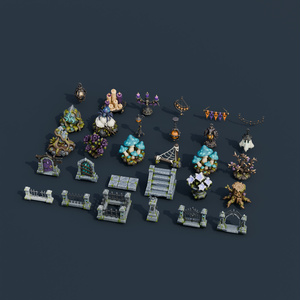 Stylized Halloween Prop Pack Vol. 2 - 30 Game-Ready Models | Blender | ハロウィン3Dモデル