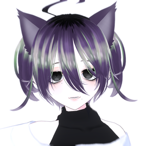 【VRM 3Dmodel】2_紫ツインテ肌八重歯(猫耳)