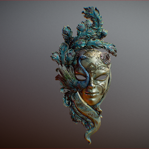 ヴェネツィアマスク3D衣類3DモデルVRChat Venice Mask 3D Clothing 3D Model VRChat