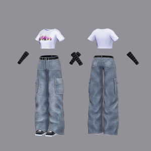 【衣装】NewRetroJeans（連翹・リディv2・珀葵対応）【FBX】 缩略图 2
