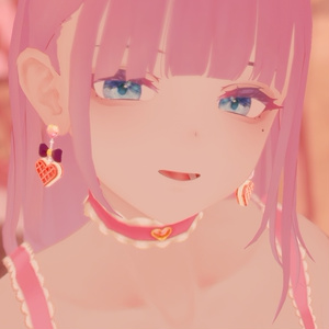 ふわふわハートのワッフルピアス【３Dモデル】 缩略图 2