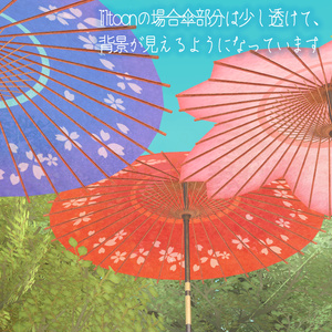 桜の和傘つき野点傘と机のセット【3Dmodel】 缩略图 2