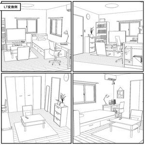 イラスト漫画【背景・ブラシ素材集】セット CLIP STUDIO PAINT ブラシ素材集 モノクロイラスト/マンガ編