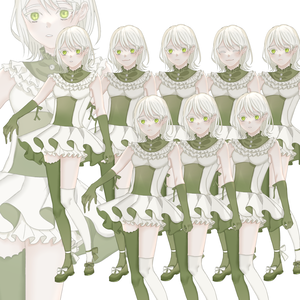 女性13(緑のロリィタ女性)