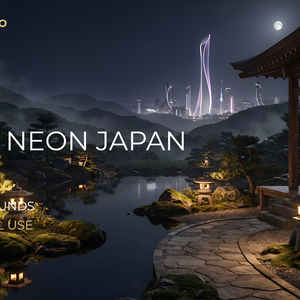 Quiet Neon Japan Vol.1｜静かな未来日本 4K背景素材10枚セット
