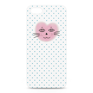 まるーいハートねこのiPhoneケース　ホワイト・白