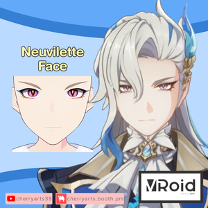 Neuvillete Face Bundle VROID MODEL | Genshin Impact VROID