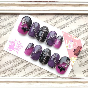 現品】07 ネイルチップ ブルー シルバー ホワイト パール ハート  