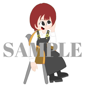 イラスト素材: 椅子に座る女の子