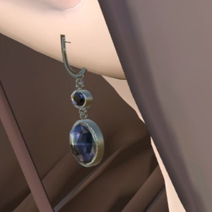 【 VRChat 3D model】 Gem earrings 001