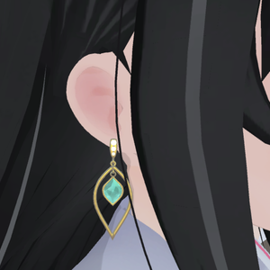 【 VRChat 3D model】 Gem earrings 002