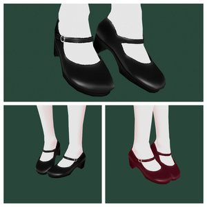 【Vroid正式版対応】ワンストラップパンプス 2色 strap shoes【#VRoid】