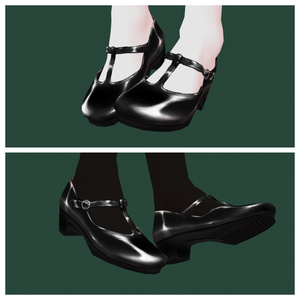 【Vroid正式版対応】Tストラップエナメルパンプス 10色 T-strap shoes【#Vroid】